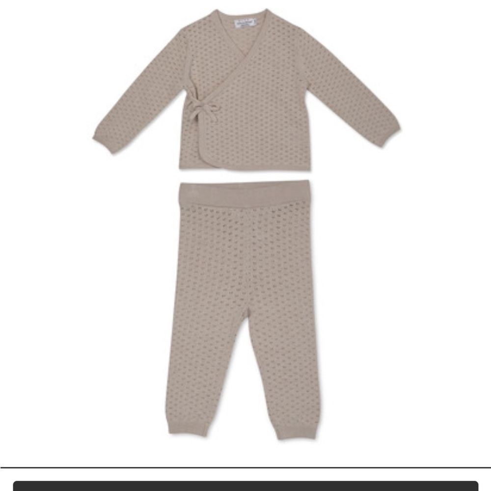 Unbranded Kids Beige Knit Matching Set - Top & Pants
